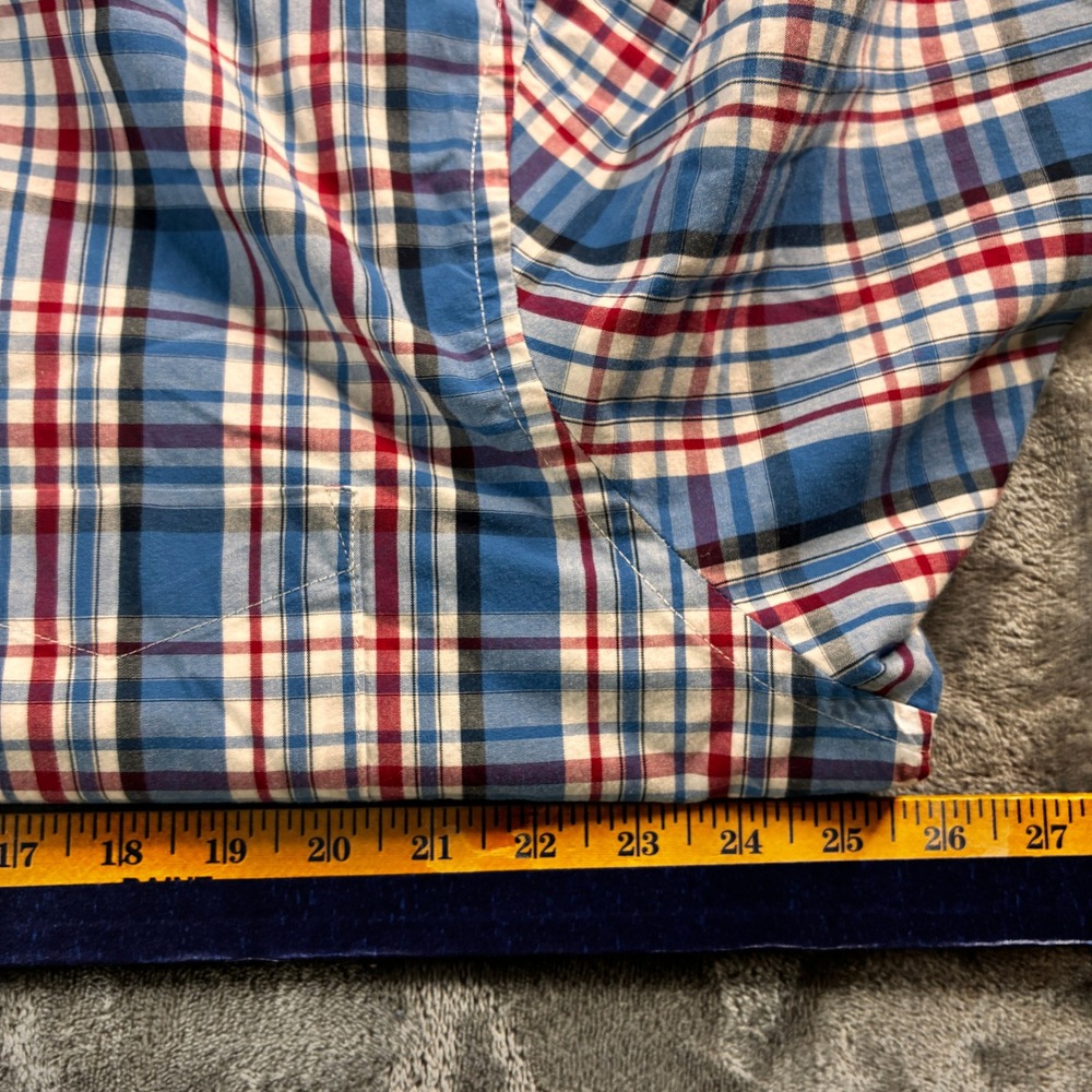 Chaps Men's XL Red Blue‎ Plaid Button Down Shirt Long Sleeve Casual 100%Cotton - Picture 6 of 15